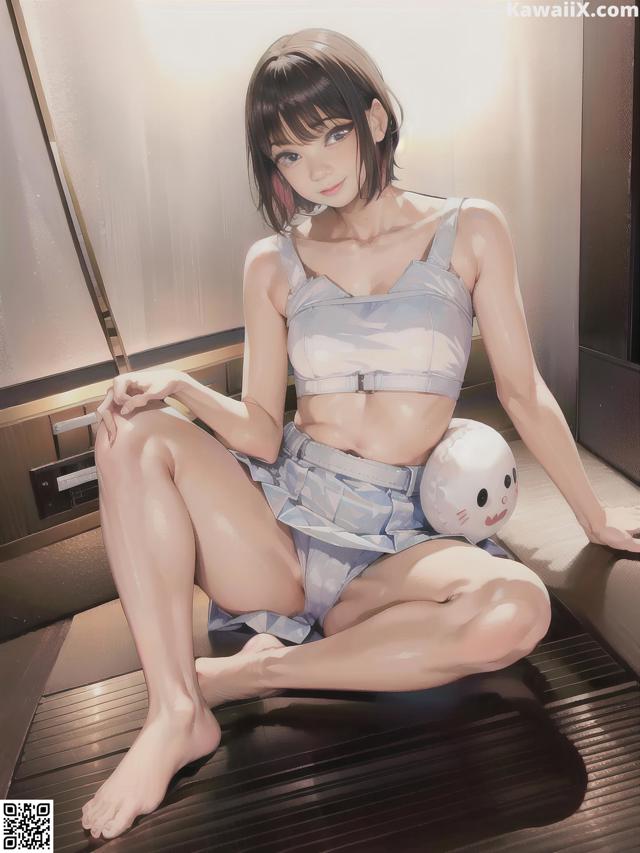 A woman sitting on the floor with a stuffed animal.